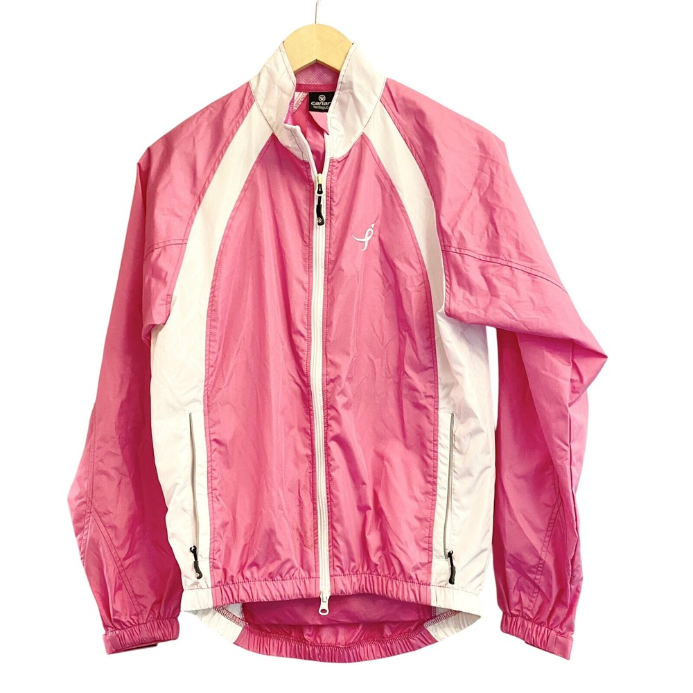 Canari Women's Cycling Bike Jacket Wind Breaker Pink/White‎ Size Medium